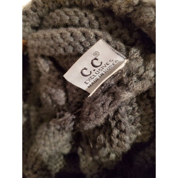 Winter Knit Hat With Brim By C.C - Charcoal Grey Cozy & Stylish 0073 - Picture 6 of 9